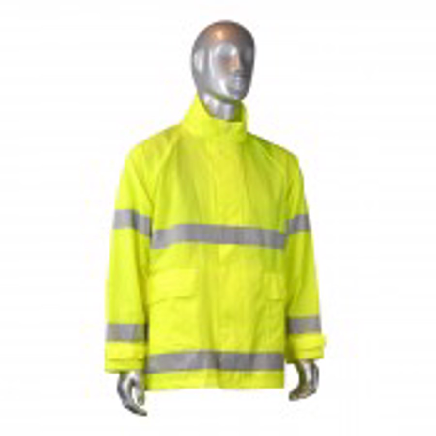 Class 3 Rainwear Jacket, RW25J-3ZGV, Hi-Vis Lime