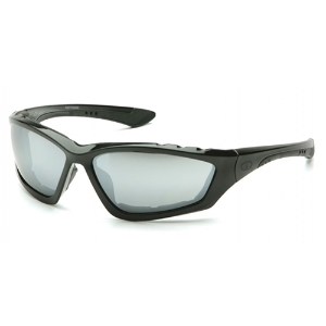 Accurist Foam-Padded Safety Glasses, SB8770DP, Silver Mirror Lens, Uncoated, Black Frame