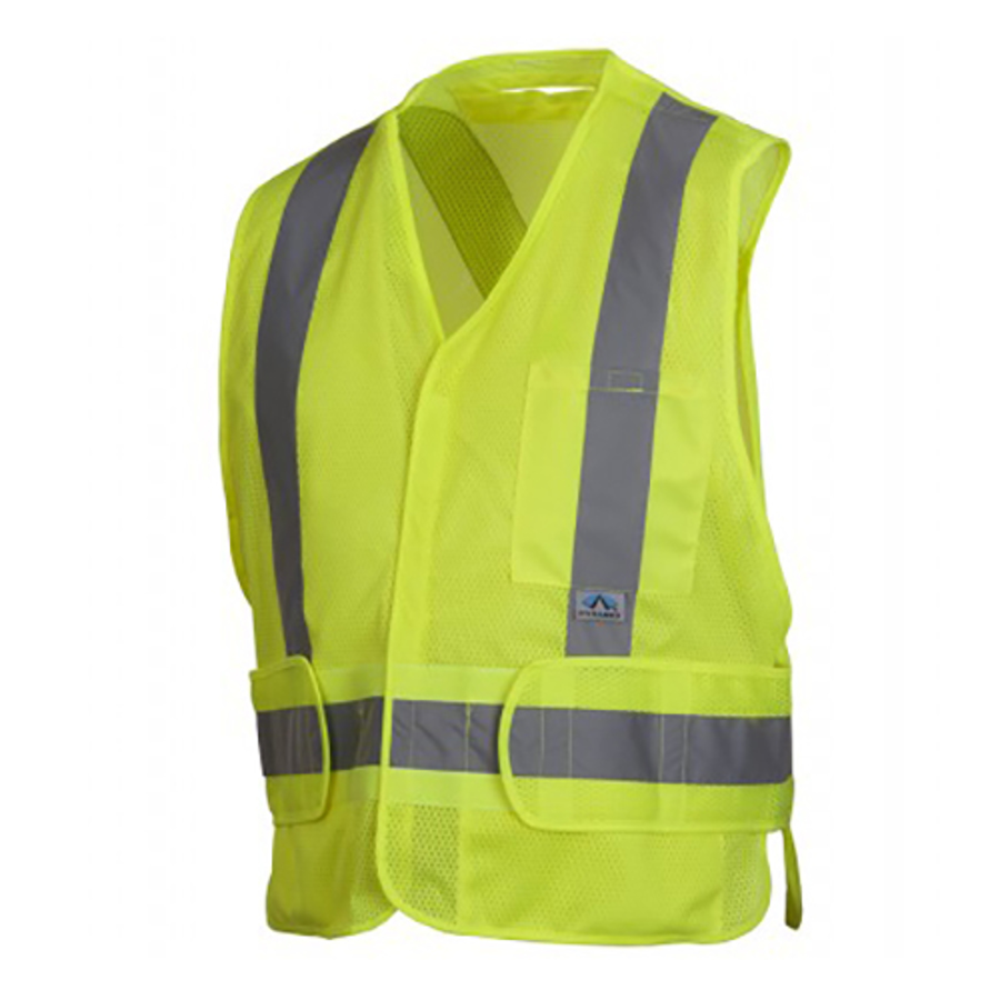 Class 2 Lightweight Polyester Mesh Breakaway Vest, RCA25, Hi-Vis Lime