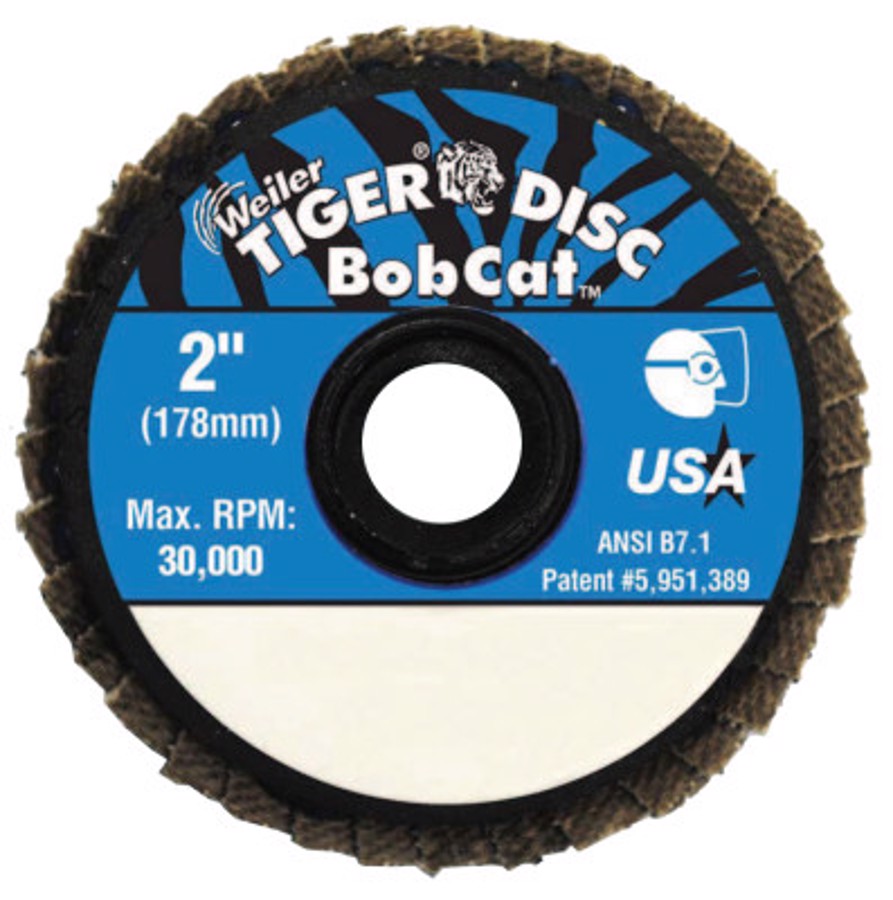 Bobcat Flat Style Flap Discs, 2 in, 60 Grit, 30, 000 RPM