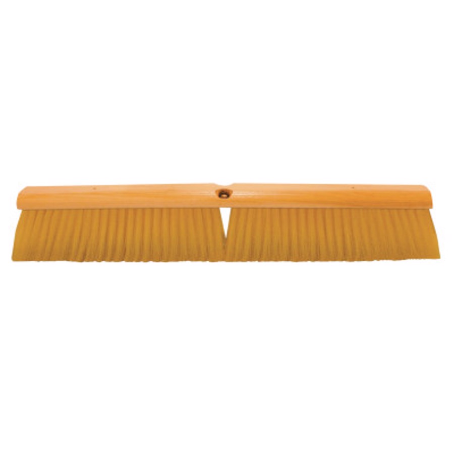 Plastic Fill Line Floor Brush, 24 in Hardwood Block, 3 in Trim L, Yellow Plastic