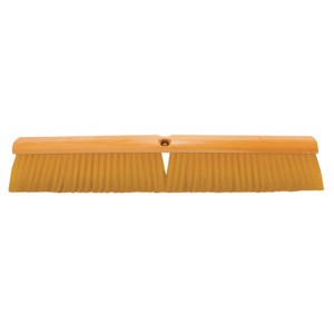 Plastic Fill Line Floor Brush, 24 in Hardwood Block, 3 in Trim L, Yellow Plastic