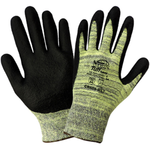 Tsunami Grip Aralene Cut Resistant Gloves w/Foam Nitrile Palm Coating, CR609, Cut A4, Black/Yellow