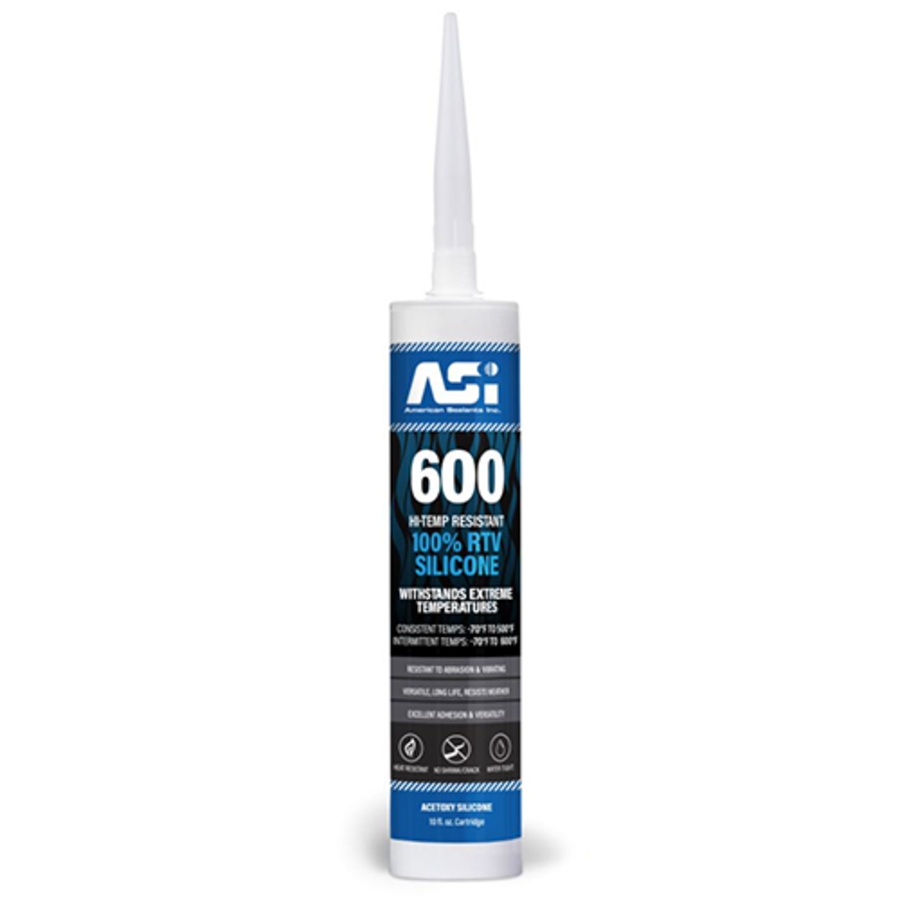 Hi-Temp Resistant RTV Silicone, ASI 600, Red, 10 oz