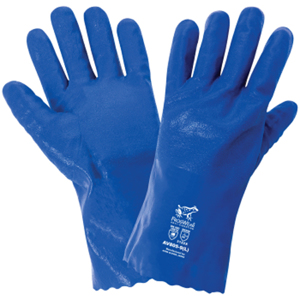 FrogWear Anti-Vibration Nitrile Chemical Gloves, AV805, Blue