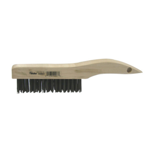 Shoe Handle Scratch Brush, 44063, 10" Length, 4x16 Rows, Steel Bristles