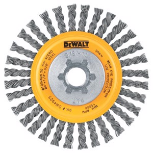 Stringer Wire Wheel, DW4925B, 4" Diameter, 0.020" Steel Fill, 5/8"-11 Arbor Thread