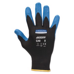 G40 Nylon Knit Gloves w/Foam Nitrile Palm Coating, Black/Blue