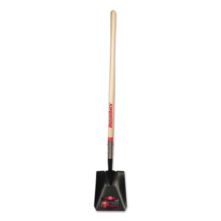 Square Transfer Shovel, 48" Straight White Ash Handle, 9-1/4 x 11-1/2, Reverse Step