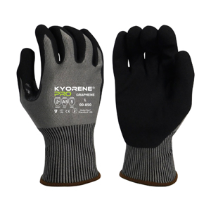 Kyorene Pro Graphene Cut Resistant Gloves w/HCT Micro-Foam Nitrile Palm Coating, 00-850, Cut A5, Black/Gray