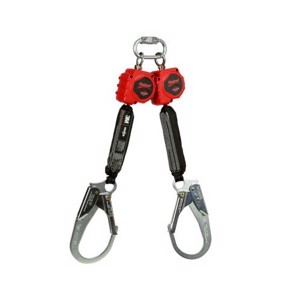 Rebel Self-Retracting Lifeline, 3100414, Self-Locking Steel Rebar Hook, Twin Legs, 6' Polyester Webbing Lifeline