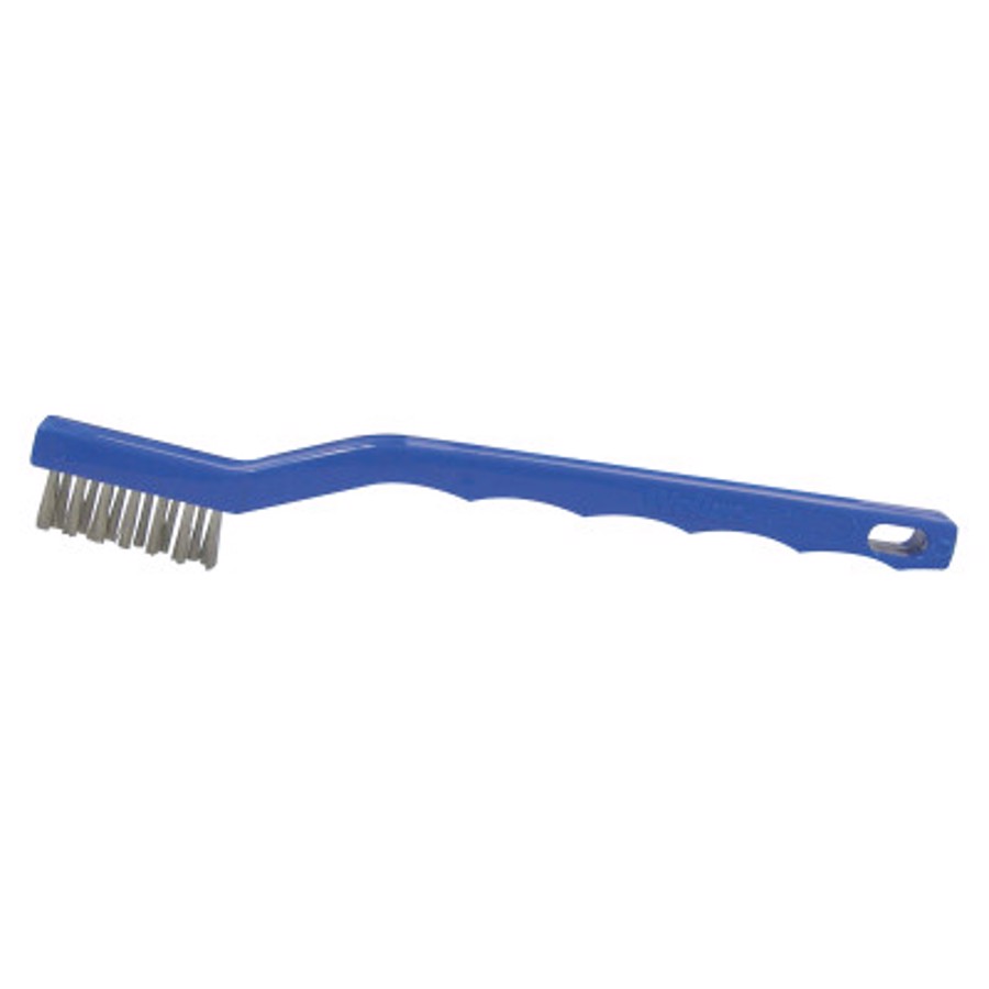 Small Hand Wire Scratch Brush, 44075, 7-1/2" Length, 3x7 Rows, Stainless Steel Bristles