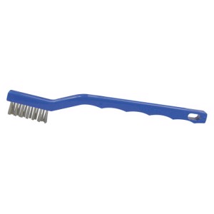 Small Hand Wire Scratch Brush, 44075, 7-1/2" Length, 3x7 Rows, Stainless Steel Bristles