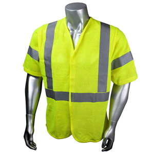 RadWear Class 3 FR Modacrylic Mesh Safety Vest, SV97E-3VGMFR, Hi-Vis Green
