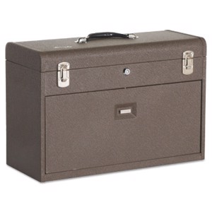 Machinists Chests, 20 1/8 in x 8 1/2 in x 13 5/8 in, 1800 cu in, Brown Wrinkle