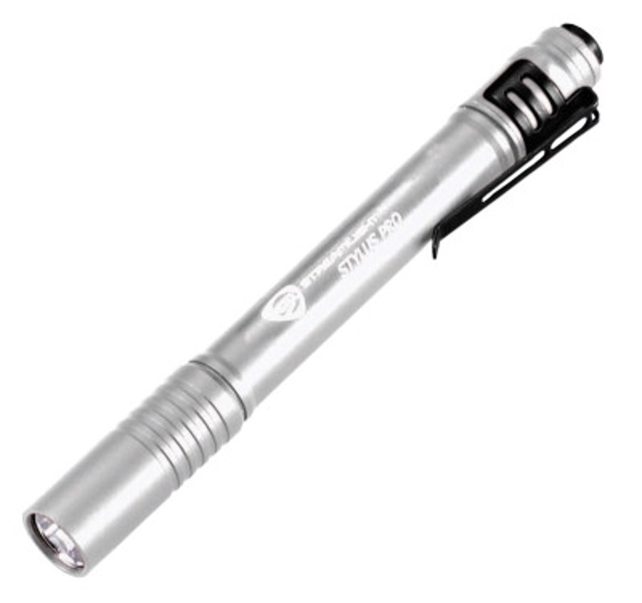 Stylus Pro LED Pen Light, 2 AAA, 100 lm, Silver