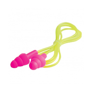 ERB04C Reusable Earplugs, 14397, Pink/Yellow, Corded, 25 dB