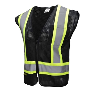 Class 1 Economy Polyester Mesh Off-Road Safety Vest, SV22-1, Black