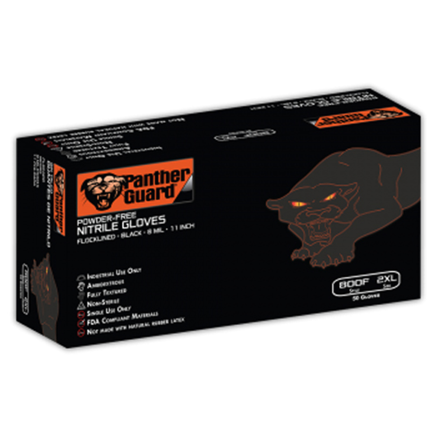 800F Panther-Guard, Disposables - Industrial Grade Flock-lined Nitrile Glove