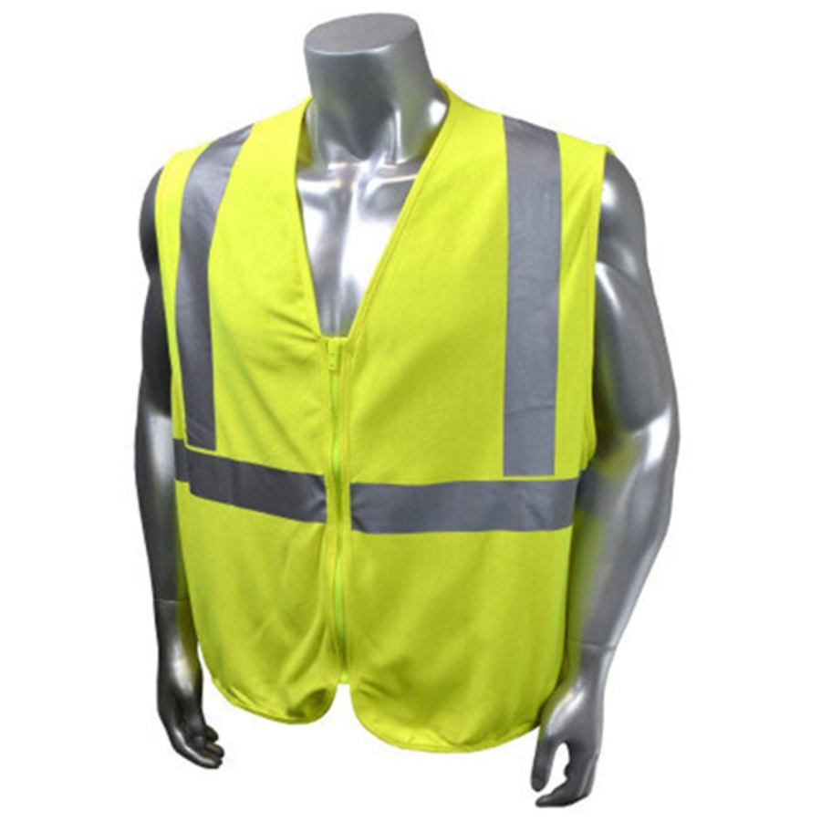 Class 2 Jersey Modacrylic FR Safety Vest, SV92EJ, Hi-Vis Green