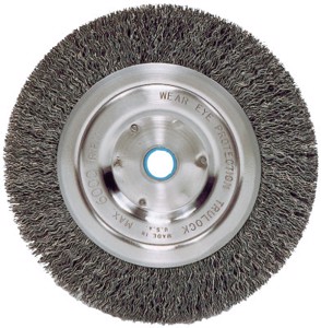 Wolverine Medium Face Bench Grinder Wheel, 02325, 6" Diameter, 0.014" Steel Fill, 5/8"-1/2" Arbor