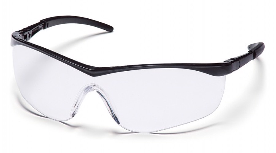 Mayan Safety Glasses, SB2610D, Clear Lens, Uncoated, Black Frame