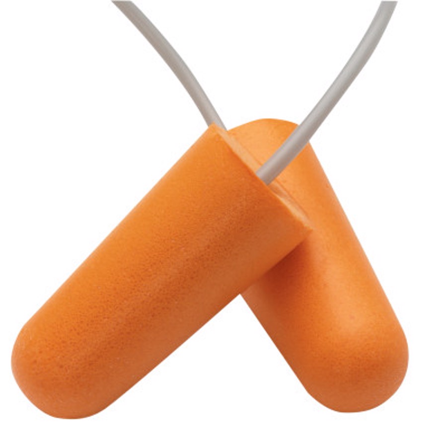 H10 Disposable Earplugs, 67212, Gray/Orange, Corded, 33 dB