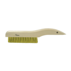 Curved Handle Plater's Brush, 44118, 13" Length, 3x19 Rows, Brass Bristles
