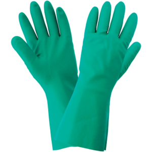 Cotton Interlock Lined Nitrile Chemical Resistant Gloves, 515CT, Green