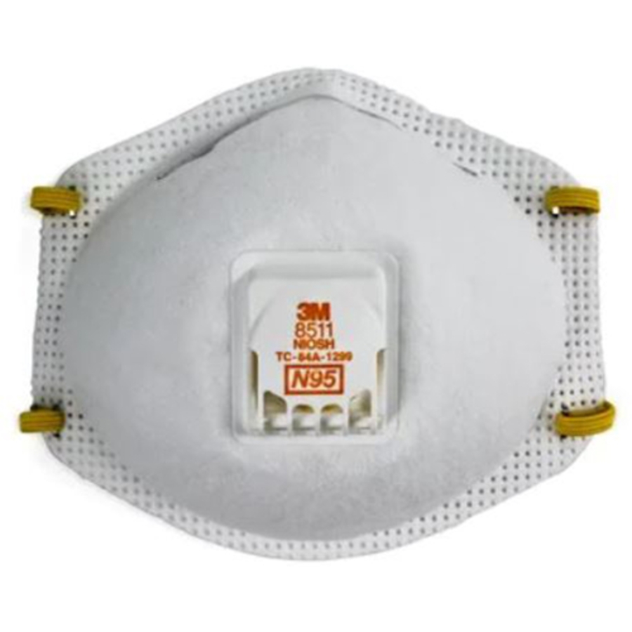 N95 Disposable Particulate Respirator w/Valve, 8511, White, One Size