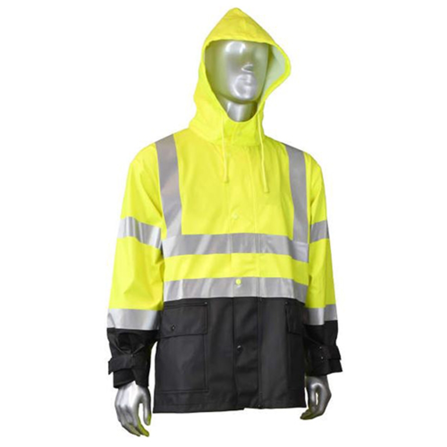 Class 3 Rain Jacket, RW07J, Hi-Vis Green