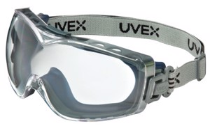 Stealth OTG Safety Goggles, S3970DF, Clear Lens, Blue Frame, Anti-Fog/Scratch Coating