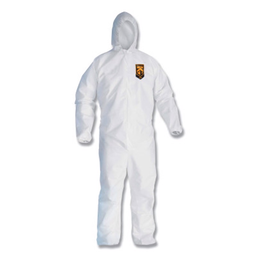 KleenGuard A20 Coveralls w/Hood & Elastic Ankles & Wrists, White