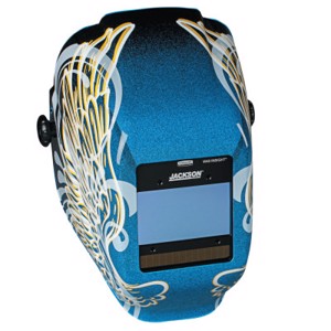 WH40 Insight Halo X Variable Welding Helmet, Green; 9-13, Blue w/Gold Wings