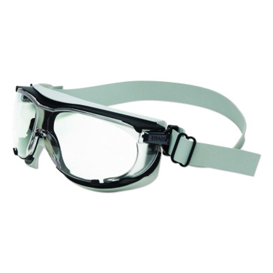 Carbonvision Safety Goggles, S1650D, Clear Lens, Black/Gray Frame, Anti-Fog/Scratch Coating