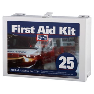 25 Person Industrial First Aid Kit, 6086, Steel (non-gasketed), Wall Mount