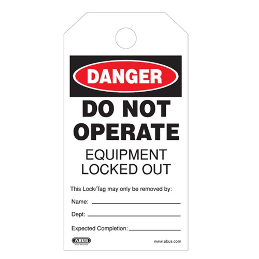 T200 High Quality Plastic "Do Not Operate" Safety Tag, 73008, White