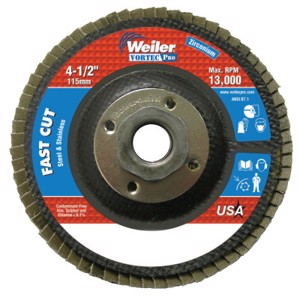 Wolverine Abrasive Flap Disc, Type 29, 5/8"-11 Arbor Thread