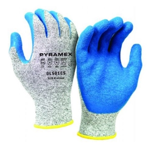 ArchonX HPPE Cut Resistant Gloves w/Crinkle Latex Palm Coating, GL501C5, Cut A4, Blue/Gray