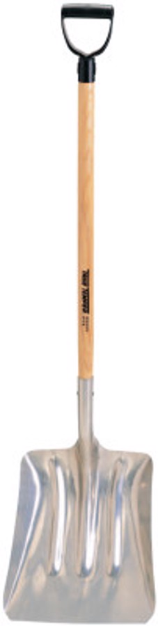 Aluminum Scoops, 11 1/2 in X 13 1/4 in  Blade, 38 in White Ash D-Handle