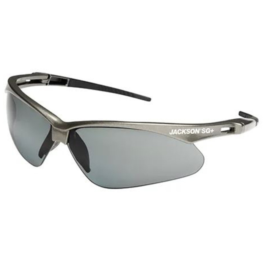 Jackson SG+ Safety Glasses, 50018, Smoke Lens, Hard Coat, Gunmetal Frame