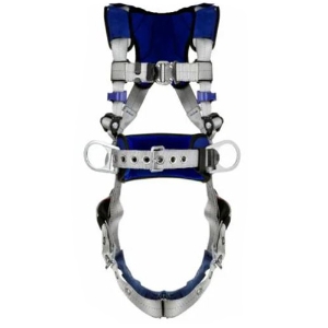ExoFit X100 Comfort Iron Work Construction Positioning Safety Harness, Blue/Gray