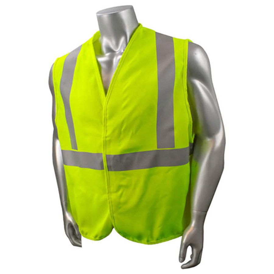 Class 2 FR Woven Modacrylic Safety Vest, SV92E-2VGS, Hi-Vis Green
