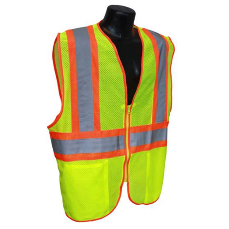Class 2 Polyester Visi-Cool Mesh Safety Vest, LHV-5ANSI-CT, Hi-Vis Green