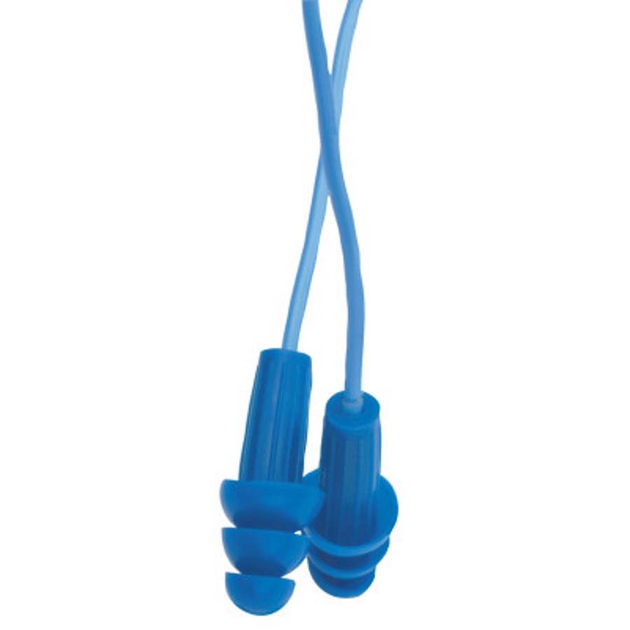 H20 Metal Detectable Reusable Earplugs, 13822, Blue, Corded, 26 dB