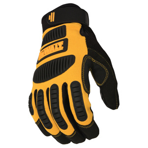 Performance Mechanics Work Gloves w/Foam Latex Palms & TPR Impact Protection, DPG780, Black/Yellow