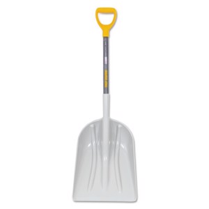 ABS Scoops, 20 in X 15-1/2 in Blade, 27 in White Ash D-Handle