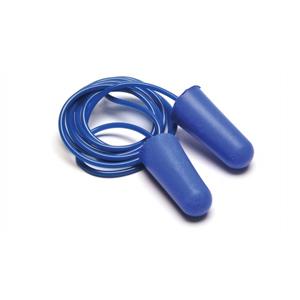 Metal Detectable Disposable Earplugs, DPD1001, Blue, Corded, 30 dB